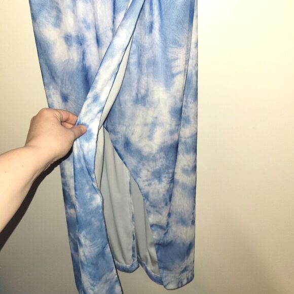 Guess Blue Tie Dye Midi Slit Dress 10 - Picture 8 of 15